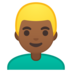 安卓系统里的男士：中深色肤色，金发emoji表情