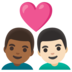 安卓系统里的情侣: 男人男人中等-深肤色较浅肤色emoji表情