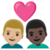 安卓系统里的情侣: 男人男人中等-浅肤色较深肤色emoji表情
