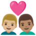 安卓系统里的情侣: 男人男人中等-浅肤色中等肤色emoji表情