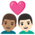 安卓系统里的情侣: 男人男人中等肤色较浅肤色emoji表情
