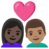 安卓系统里的情侣: 女人男人较深肤色中等肤色emoji表情
