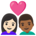 安卓系统里的情侣: 女人男人较浅肤色中等-深肤色emoji表情