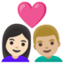 安卓系统里的情侣: 女人男人较浅肤色中等-浅肤色emoji表情