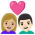 安卓系统里的情侣: 女人男人中等-浅肤色较浅肤色emoji表情