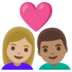 安卓系统里的情侣: 女人男人中等-浅肤色中等肤色emoji表情