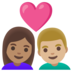 安卓系统里的情侣: 女人男人中等肤色中等-浅肤色emoji表情