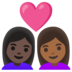 安卓系统里的情侣: 女人女人较深肤色中等-深肤色emoji表情