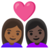 安卓系统里的情侣: 女人女人中等-深肤色较深肤色emoji表情