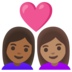 安卓系统里的情侣: 女人女人中等-深肤色中等肤色emoji表情