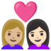 安卓系统里的情侣: 女人女人中等-浅肤色较浅肤色emoji表情