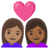 安卓系统里的情侣: 女人女人中等肤色中等-深肤色emoji表情