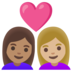 安卓系统里的情侣: 女人女人中等肤色中等-浅肤色emoji表情