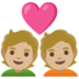 安卓系统里的情侣: 中等-浅肤色emoji表情