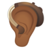 安卓系统里的带助听器的耳朵：中等深色肤色emoji表情