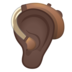 安卓系统里的带助听器的耳朵：深色肤色emoji表情