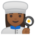 安卓系统里的女厨师：中黑肤色emoji表情