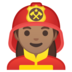 安卓系统里的女消防员：中等肤色emoji表情