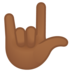 安卓系统里的爱你的手势(美国)：中黑肤色emoji表情
