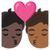 安卓系统里的亲吻: 成人成人较深肤色中等-深肤色emoji表情