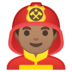 安卓系统里的男消防员：中等肤色emoji表情