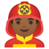安卓系统里的男消防员：中黑肤色emoji表情