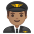 安卓系统里的男飞行员：中等肤色emoji表情