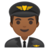 安卓系统里的男飞行员：中等深色肤色emoji表情