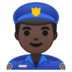 安卓系统里的男警官：深色肤色emoji表情