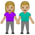 安卓系统里的男女牵手：中浅肤色emoji表情