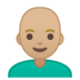 安卓系统里的男士：中浅肤色，秃顶emoji表情