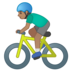 安卓系统里的男子自行车：中等肤色emoji表情