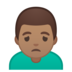 安卓系统里的男人皱眉：中等肤色emoji表情