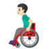 安卓系统里的手动轮椅男：肤色浅emoji表情