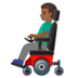 安卓系统里的坐电动轮椅的男人：中等肤色emoji表情