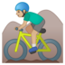 安卓系统里的山地自行车：中浅肤色emoji表情