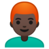 安卓系统里的男士：深色肤色，红色头发emoji表情