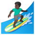 安卓系统里的男子冲浪：深色肤色emoji表情