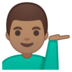 安卓系统里的单手举起的男人：中等肤色emoji表情