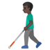 安卓系统里的拿拐杖的男人：深色肤色emoji表情