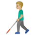 安卓系统里的拿拐杖的男人：中浅肤色emoji表情