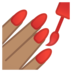 安卓系统里的涂指甲油的手：中等肤色emoji表情