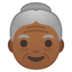 安卓系统里的老妇人：中黑肤色emoji表情