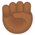 安卓系统里的举起的拳头：中黑肤色emoji表情
