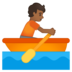 安卓系统里的单人划艇：中等深色肤色emoji表情