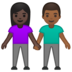 安卓系统里的男女牵手：深色肤色，中深色肤色emoji表情