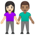 安卓系统里的男女牵手：浅肤色，中肤色emoji表情