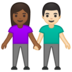 安卓系统里的男女牵手：中暗肤色，浅肤色emoji表情