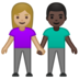 安卓系统里的男女牵手：中浅肤色，深色肤色emoji表情