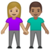 安卓系统里的男女牵手：中浅肤色，中浅肤色emoji表情